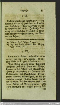 § III. Ordinatio Feudalis de eodem anno