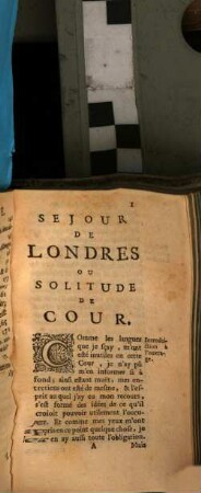 Sejour de Londres, ou Solitude de cour