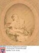 Carrière, Justus, Prof. Dr. phil. (1854-1893) / Porträt als Kleinkind auf Schoß von Cousine Marie Freiin v. Liebig (1845-1929) sitzend, Ganzfigur, in Medaillon