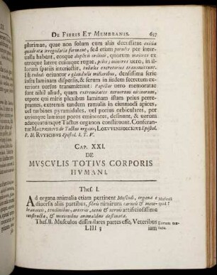 Cap. XXI. De Musculis Totius Corporis Humani. - Cap. XXIX. De Partibus Spirituosis.