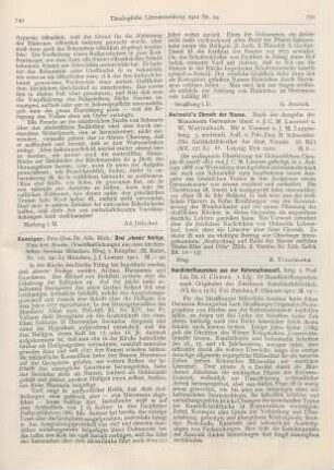 749-750 [Rezension] Koeniger, Albert Michael, Drei ‚elende‘ Heilige. Eine kritische Studie