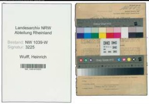 Entnazifizierung Heinrich Wulff , geb. 19.07.1892 ()