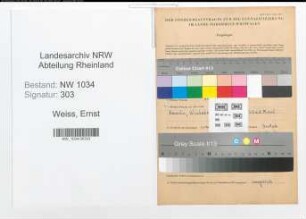 Entnazifizierung Ernst Weiss , geb. 25.07.1904 (Oberzahlmeister)