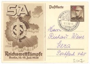 SA Reichswettkämpfe Berlin 15.-17. Juli 1938