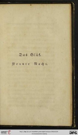 Neunte Nacht: Das Gluek