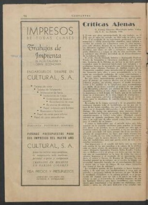 Críticas ajenas