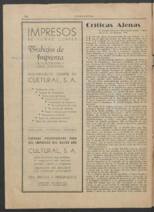 Críticas ajenas