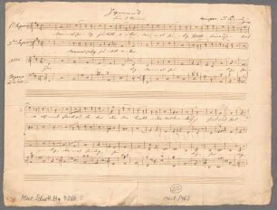 Sammlung mehrstimmiger Gesänge zum Vortrage während der Wandlung in der heiligen Messe : für Sopran- und Altstimmen mit und ohne Orgel-Begleitung, zunächst für die Kinder der Mainzer Armenschule, Erste Sammlung. Dreimal heilig jubelt oben - Mus.Schott.Ha 4360-5