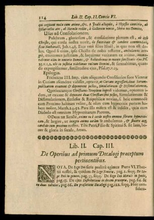 Cap. III. De Operibus ad primum Decalogi praeceptum pertinentibus.