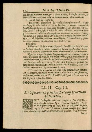 Cap. III. De Operibus ad primum Decalogi praeceptum pertinentibus.