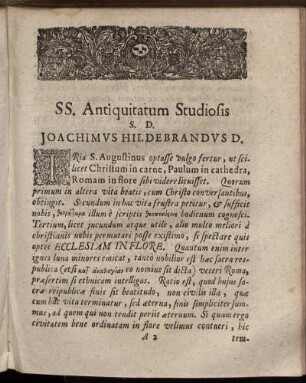 SS. Antiquitatum Studiosis S. D. Joachimus Hildebrandusd.