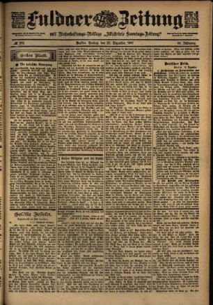 Erste Ausgabe vom Freitag, den 20. Dezember 1901.