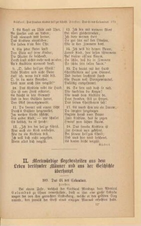 II. Merkwürdige Begebenheiten aus dem Leben berühmter Männer und aus der Geschichte überhaupt