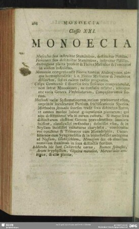 Classis XXI. Monoecia