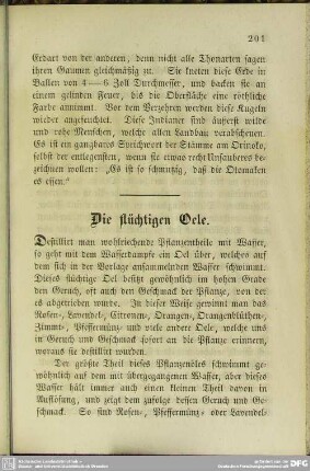 Die flüchtigen Oele