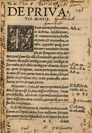 Auctarium ad enchiridion de privatis missis