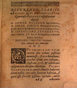 Oratio de novae Ill. Gothani Gymnasii Constitutionis origine, necessitate et utilitate