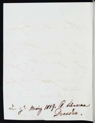 Brief von Clara Schumann an eine Majorin : Brief von Clara Schumann an eine Majorin. Dresden, 02.03.1859. Seite 2. Dresden: SLUB Mscr.Dresd.App.278,180a