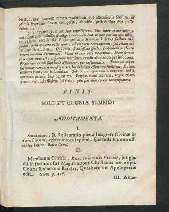 Additamenta.