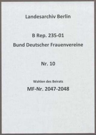 Wahlen des Beirats