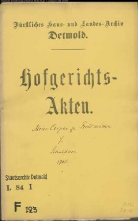 Freismissen, Kaspar, Meier zu gegen Johann Piderit zu Blomberg - Schuldforderung