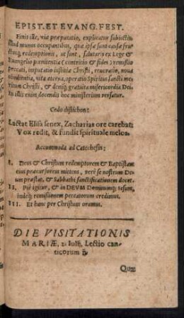 Die Visitationis Mariae ...