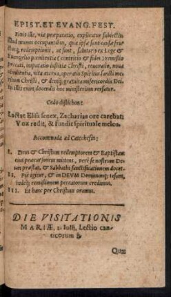 Die Visitationis Mariae ...