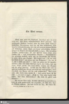 Ein Wort voraus