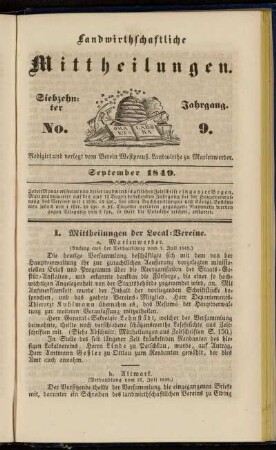 Siebzehnter Jahrgang. No. 9.