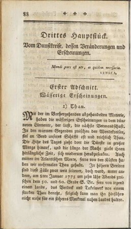 Erster Abschnitt. Wässerige Erscheinungen.