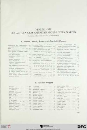 Verzeichnis der auf den Glasmalereien abgebildeten Wappen