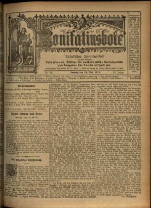 Erste Ausgabe vom Sonntag, den 28. Mai 1916.