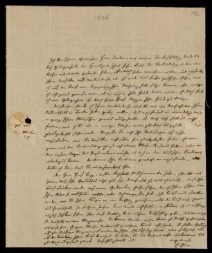 Brief von Johann Gottfried Eichhorn an Heinrich Ewald. Ohne Ort, o. D. [1826]