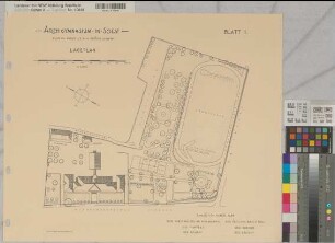 Soest (Soest) Archigymnasium Bestandspläne Blatt 1 Lageplan 1928 1 : 500 52 x 64 Druck: Bogdan Gisevius, Berlin Humpert; Dobisch Staatshochbauamt Soest