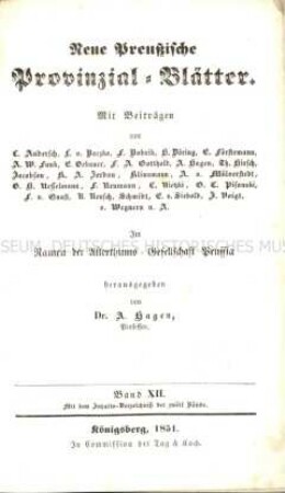 Neue preußische Provinzial-Blätter. Jg. 12.1851