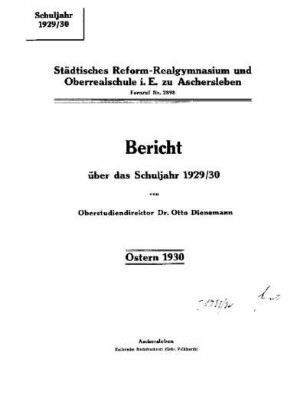 1929/30: Bericht ... - 1929/30