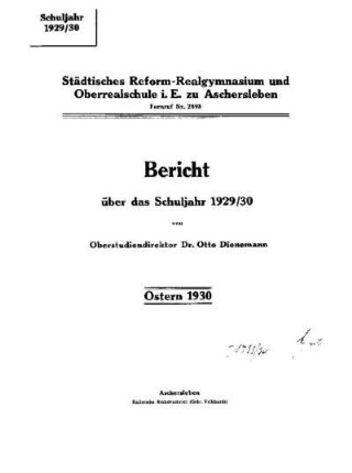1929/30: Bericht ... - 1929/30