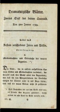 Zweites Stük des dritten Quartals