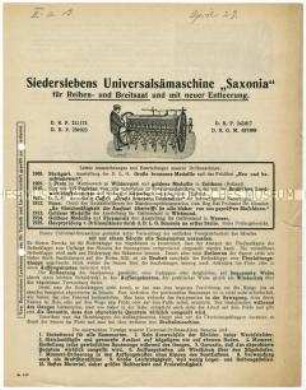 Universal-Sämaschine "Saxonia"