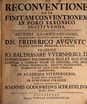 De reconventione ante finitam conventionem in foro Saxonico instituenda