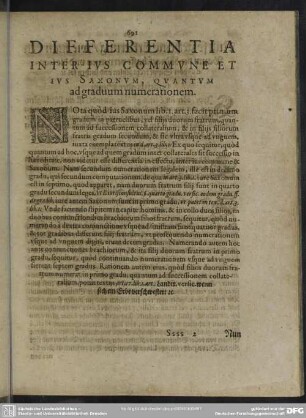 Differentia Inter Jus Commune Et Jus Saxonum, Quantum ad graduum numerationem