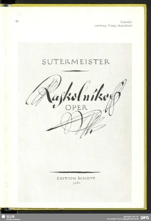 Sutermeister Raskolnikoff