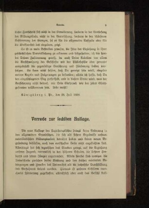Vorrede zur sechsten Auflage.