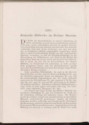 XXIV. Römische Bildwerke im Berliner Museum.