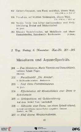 Miniaturen und Aquarellporträts (Nr. 201-345)