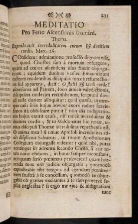 235-244, Meditatio Pro Festo Ascensionis Domini; ...