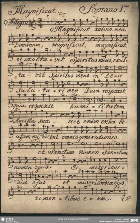Magnificat - Mus.3032-E-2a : V (4), Coro, orch - g; HocJ H2.8