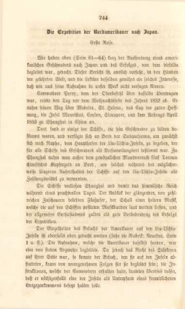 Die Expedition der Nordamerikaner nach Japan. Erste Reise