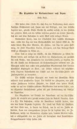 Die Expedition der Nordamerikaner nach Japan. Erste Reise