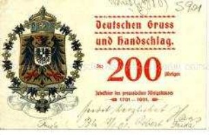 Postkarte zum 200jährigen Bestehen des Königreichs Preussen